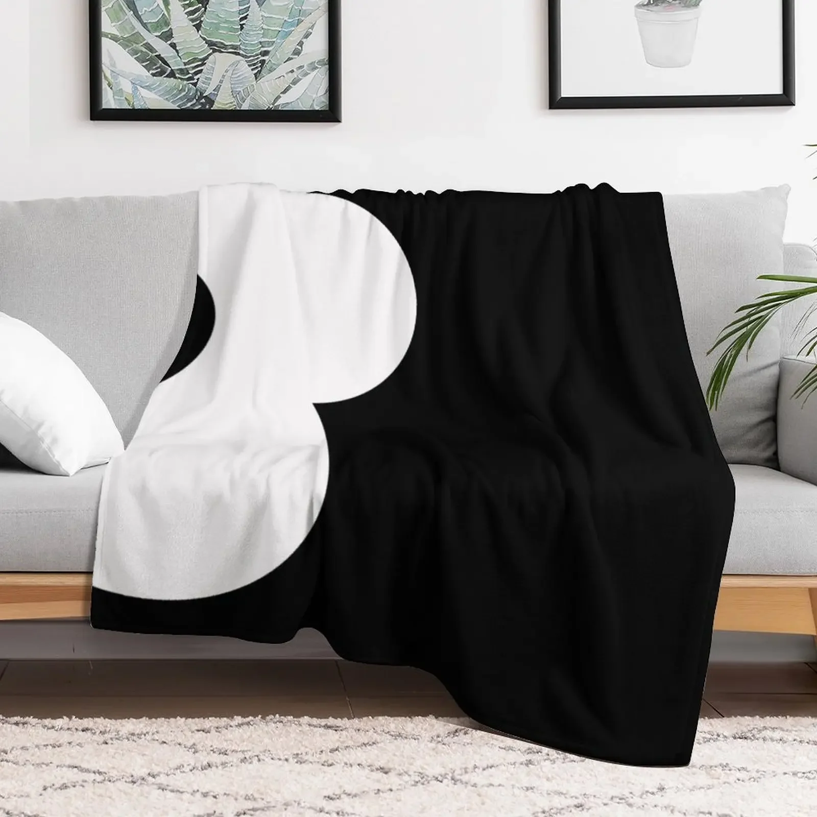 Bold Retro Contrast Flower Graphic Throw Blanket Stylish Couch Blanket for Home Living Room