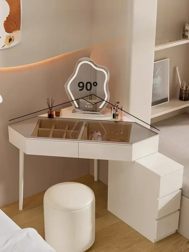 Makeup Table Storage Cabinet Integrated Table  luxury home decor   Corner Dresser Glass Simplicity