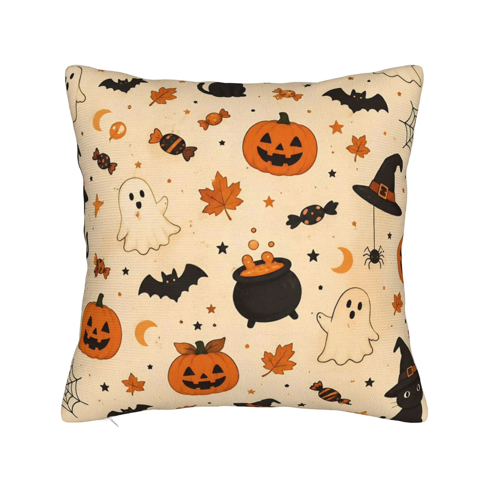 Decorative Pillow Cover Halloween Ghost Pumpkin Spooky Trick Or Treat Witch Car Pillow Case Cover Drop Shipping Multiple Sizes