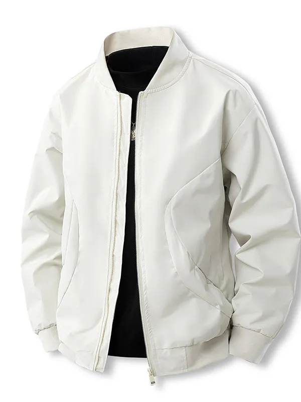 American Style Workwear Sport Jacket Loose Fit Men's Fashion Retro Windproof Stand Collar Baseball Uniform Pilot Coat