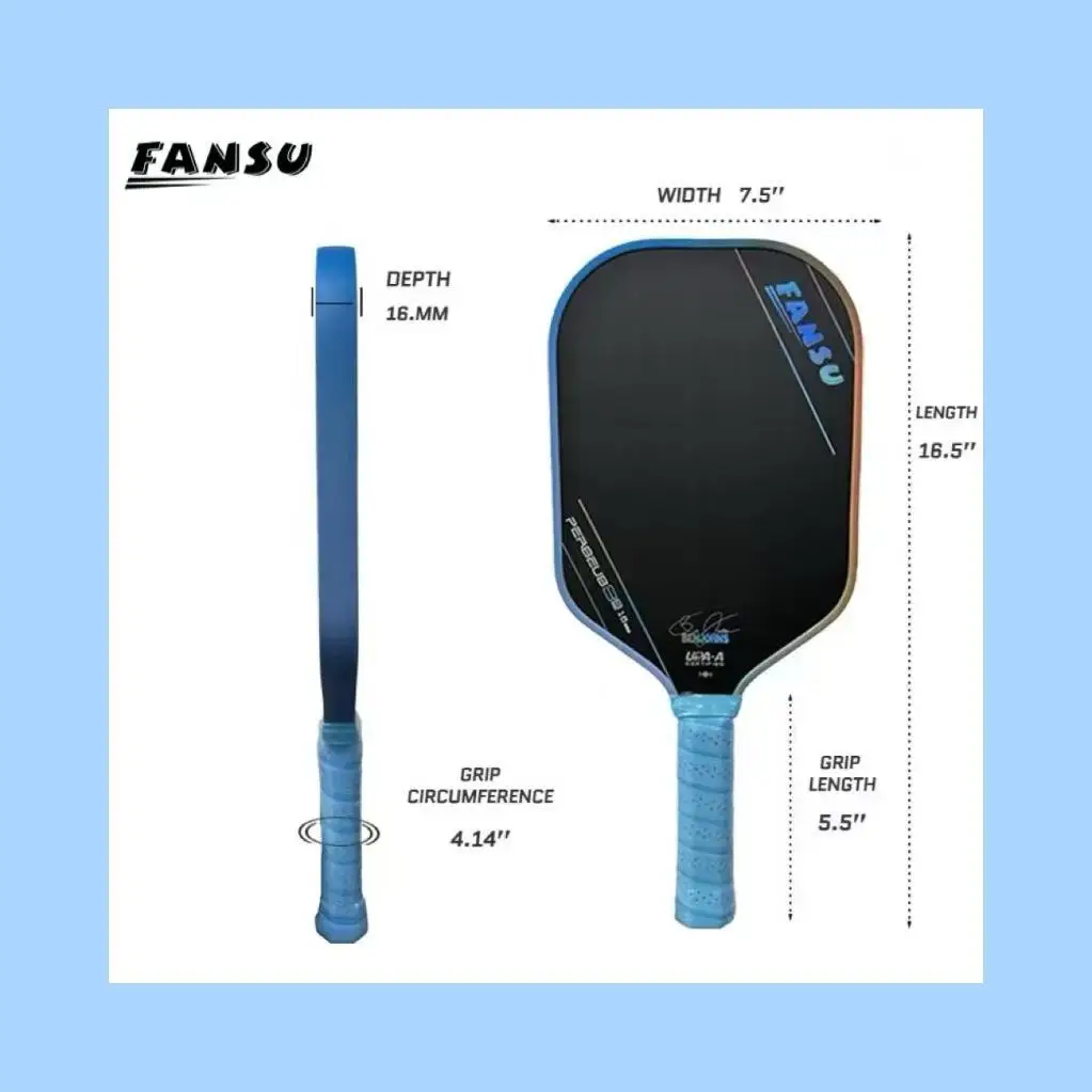 

T700Ben Johns Signature термоформованный цельный корпус из углеродного волокна 16 мм FANSU 3S Gen 3S с сердечником привода Pickleball Paddle серии Hyperion
