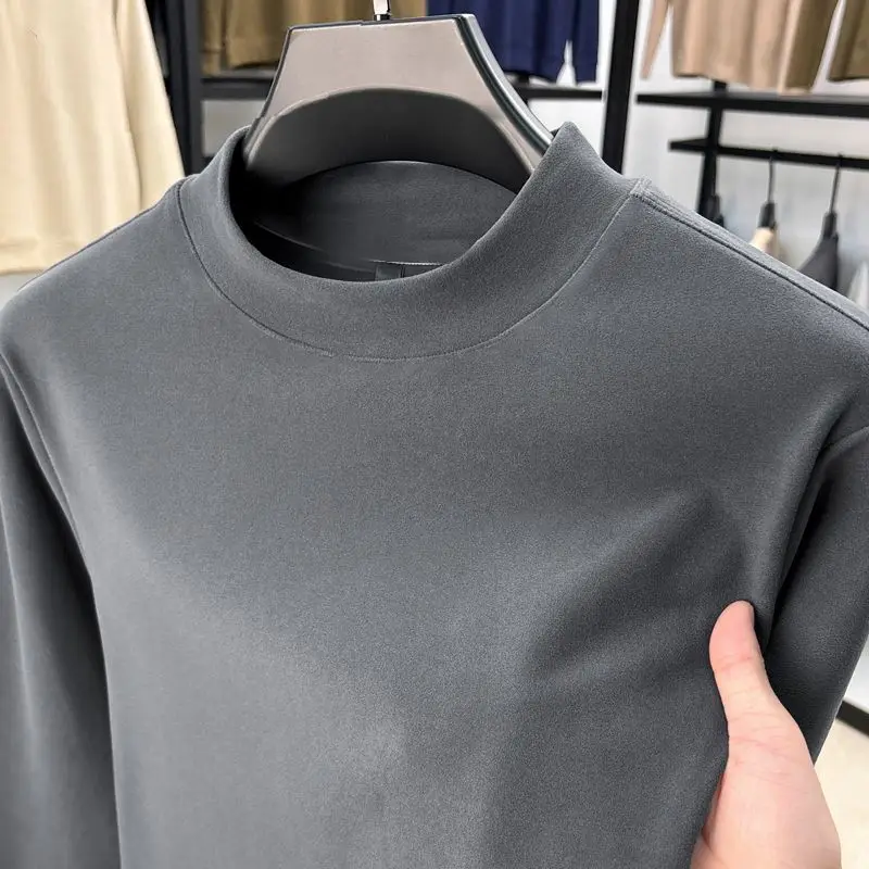 

Осень-зима, утепленный теплый мужской топ на флисовой подкладке, теплый базовый слой с длинными рукавами, осеннее модное термобелье