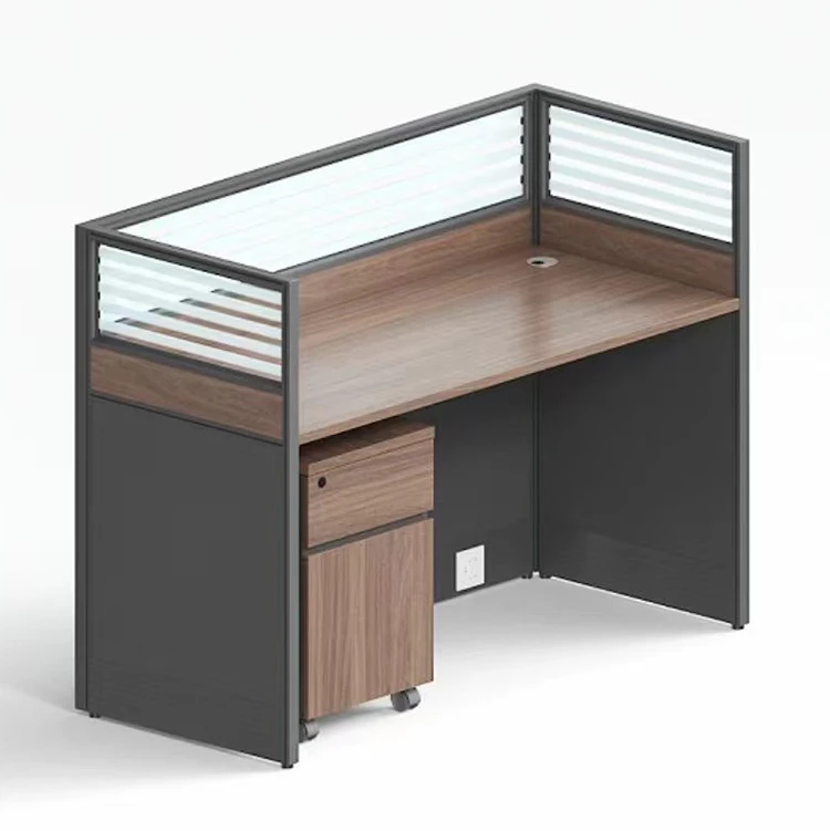 طاولة موظفي مكتبية حديثة ذات 4 مقاعد مع أثاث مكتبي لمركز الاتصال عالي التقسيم