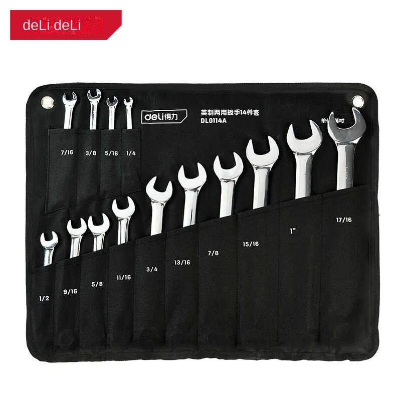 Imperial units 14Pcs Ratchet Combination Wrenches Set Auto Repair Dual Use Multi Function Wrench Tool Set Fast Mechanical Repair