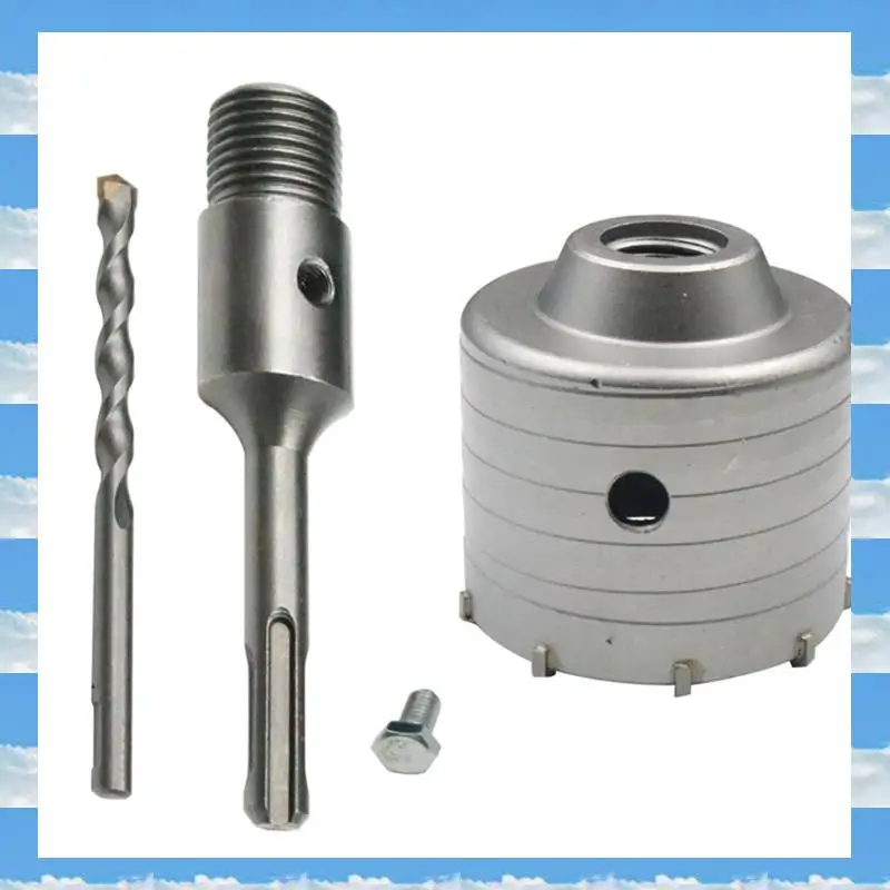 

A11I 60Mm SDS Plus Hammer Drills Wall Hole Saw Drill Bit Set Cutter Tools Round Shank Drill Bit Forconcrete Brick Stone