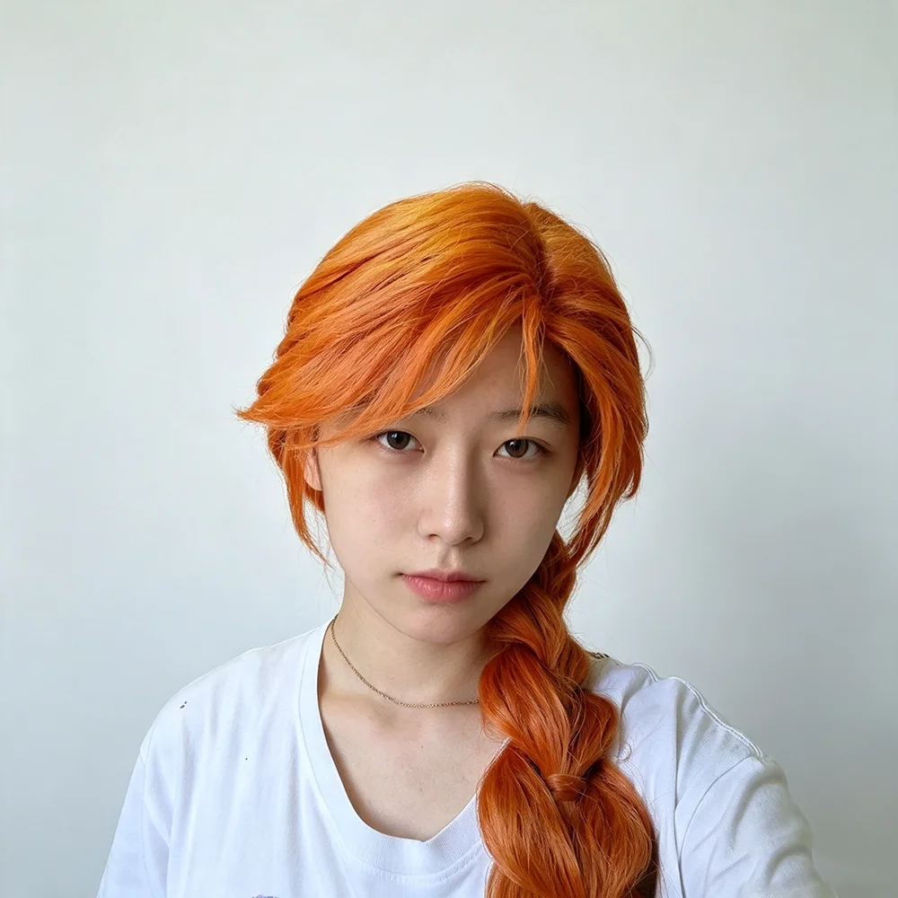 Wig Cosplay Game Stardew Valle - Anime Cosplay Orange Hair ulasan dan harga