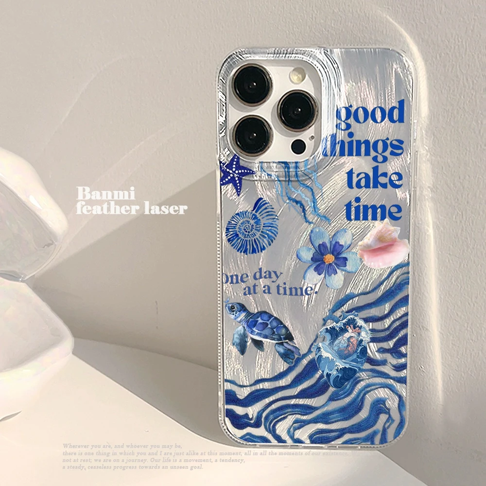 Marine Life Collage Cover For Samsung Galaxy S21 S26 S25 S24 S23 S22 Ultra Plus FE Case  For A16 A15 A36 A54 A55 A56 INS Funda