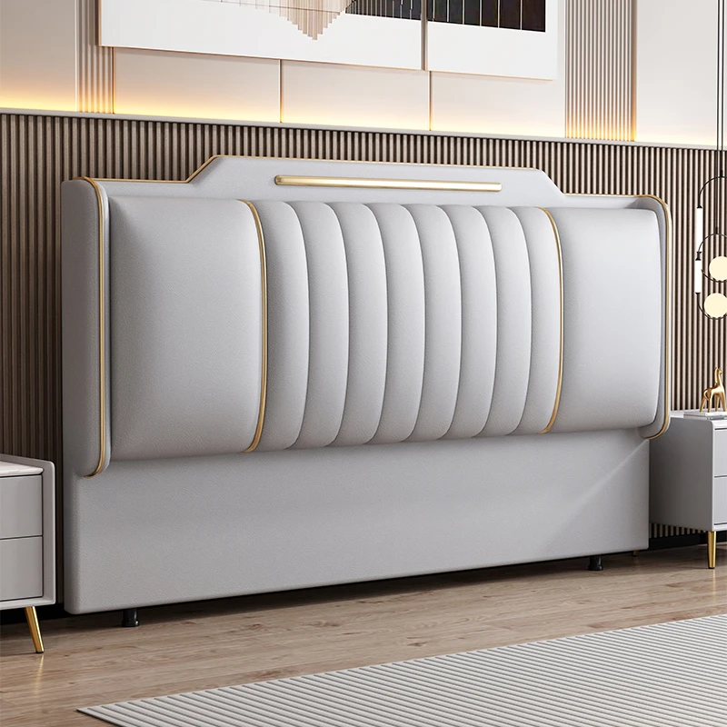 Upholstered Bed Headboards Nordic Luxury Comfortable Leather Bed Headboard Design Modern Cabecero Acolchado Bedroom Furniture image 2