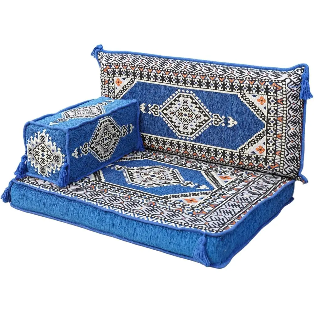 

Турецкий набор напольных подушек - традиционные сиденья Jalsa с подушками-спинками для восточной гостиной