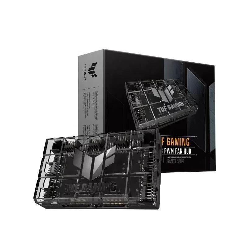 TUF Gaming ARGB PWM Fan Hub TFH-01 6 Case Fan Syncing Desktop Accessory Seamless Cooling Lighting Effects Electronic Organizer