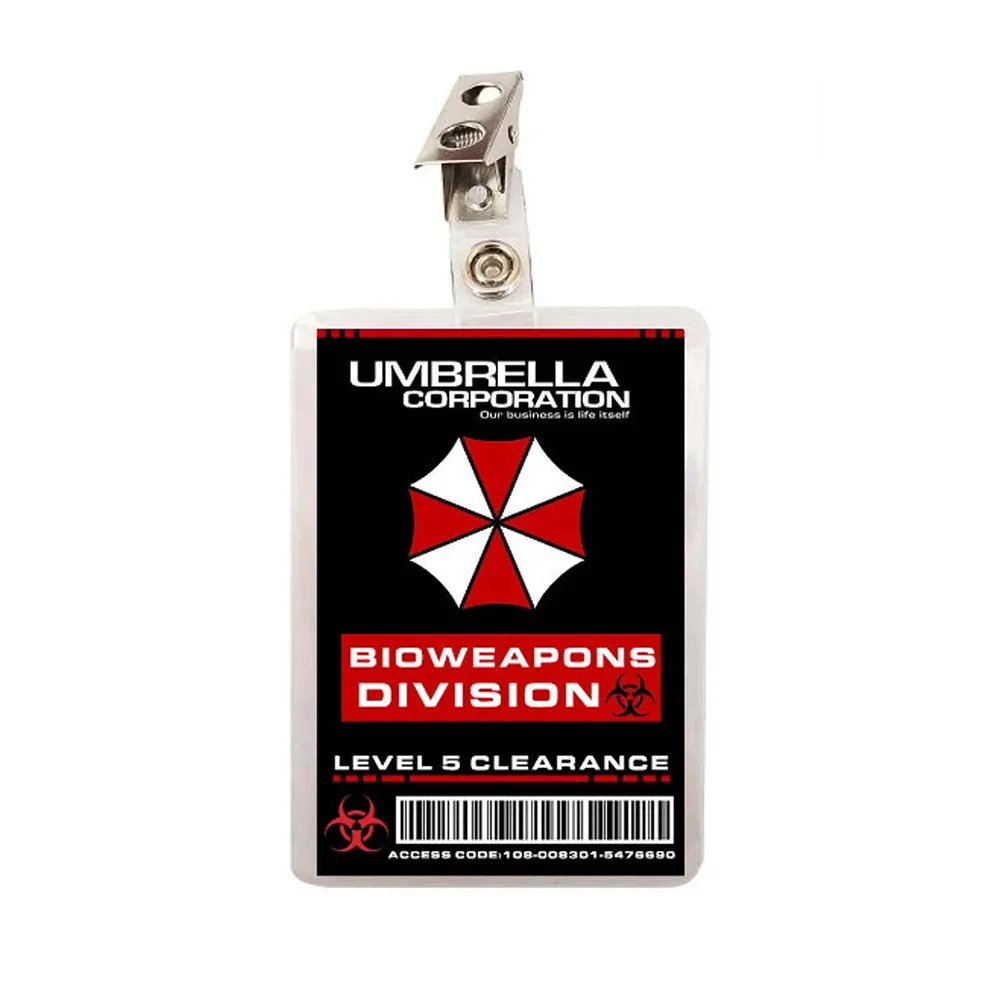 Resident Evil Umbrella Keychain Corporation Bioweapons Division ID Badges