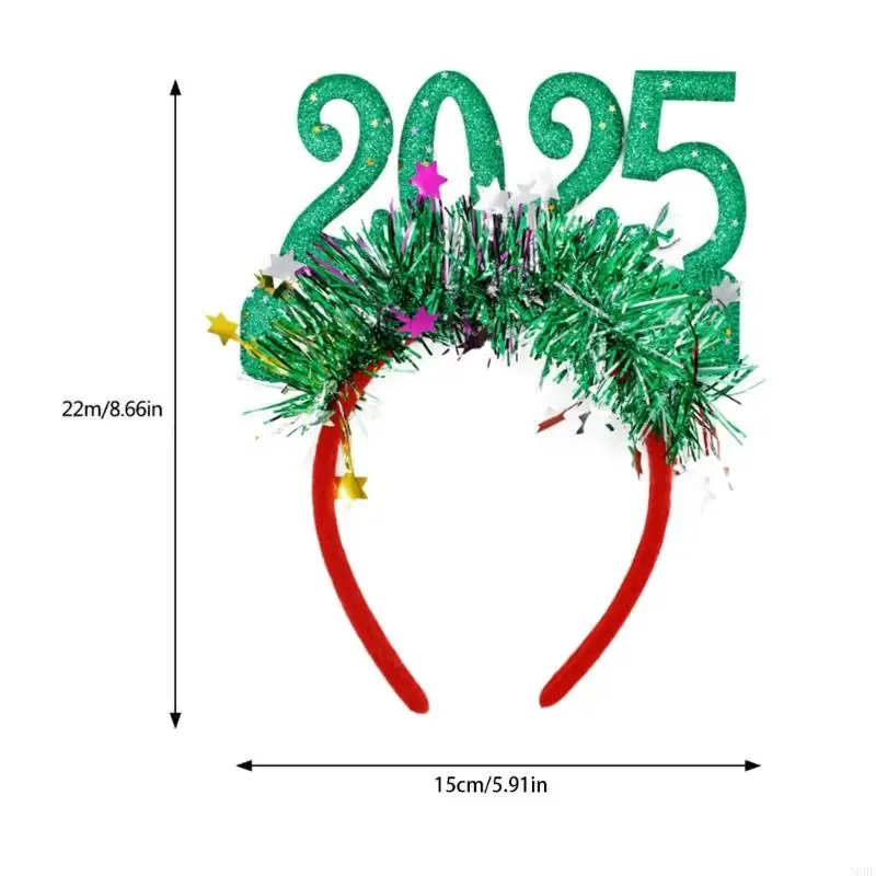 N0HE COMPLED GOLD BEADS للعام الجديد 2025 ملحق أغطية رأس أغطية الرأس للشباب والبالغين في حفلات نهاية العام