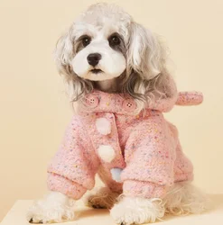 Winter Warm Padded Dog Jacket for Small Dogs - Chihuahua Vest French Bulldog Coat with D Rings Cute Puppy Cat Outfits Yorkie