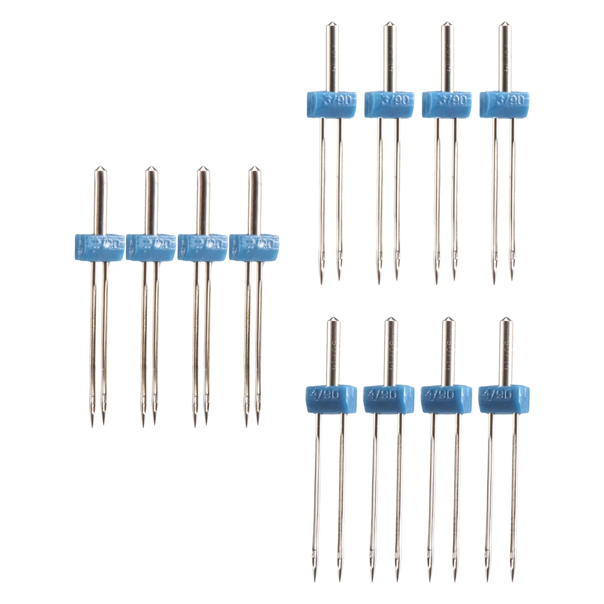 12 двойных игл, двойные иглы с пластиковой коробкой для бытовой швейной машины, 3 разных размера 2,0/90, 3,0/90, 4,0/