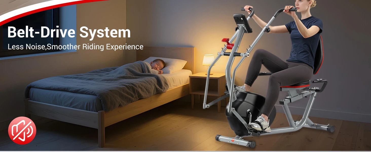 belt-drive system recumbent elliptical