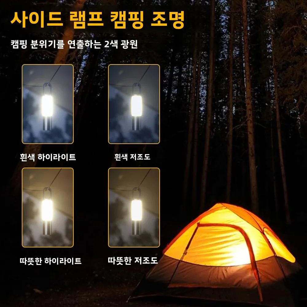 BORUiT H20 1000M Long Throw LED Zoom Flashlight 1000LM Type-C Rechargeable Torch Work Light with Magnet Waterproof Tent Lantern