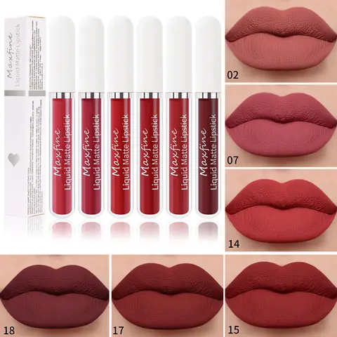 Lápiz labial líquido mate resistente al agua, Pintalabios sexy de terciopelo, Pintalabios hidratante de larga duración