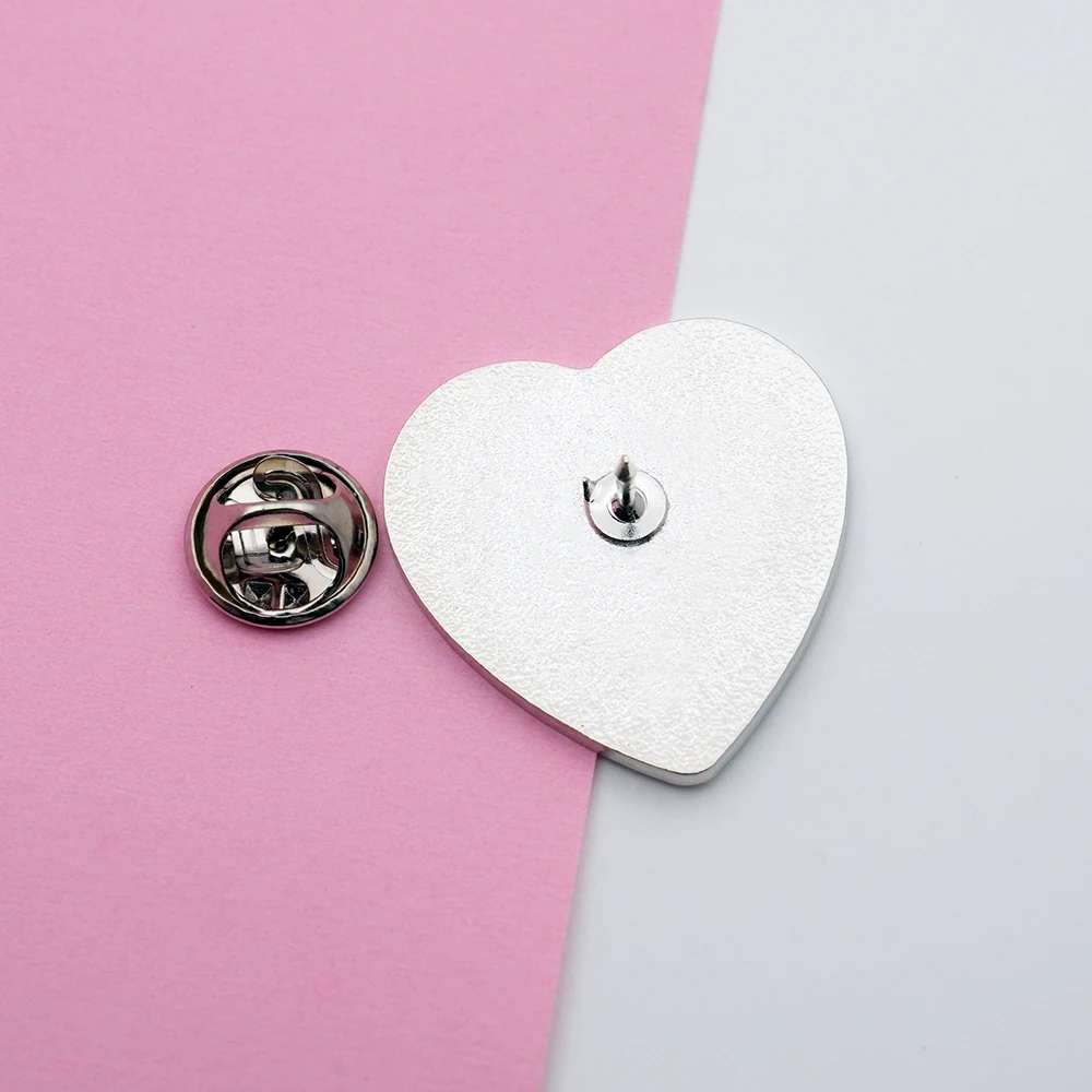 Anti-Racist Enamel Pin Pink Heart Badge Black Lives Matter Brooch Simple Social Justice Jewelry Backpack Decorative Lapel Pin