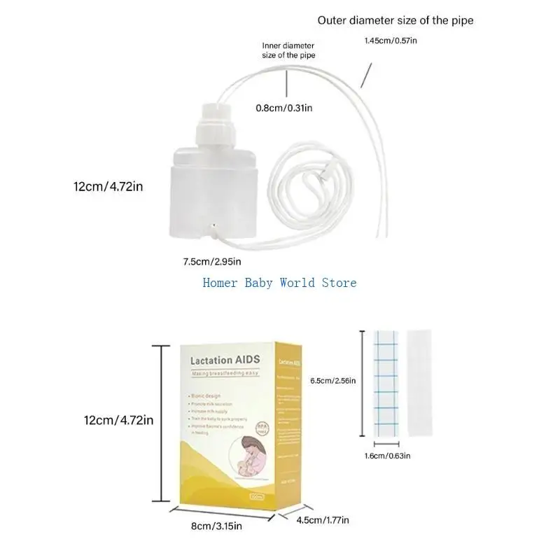 مساعد التمريض B2QD للرضع ملحقات التغذية مكمل التمريض مضخة الثدي اليدوية لحديثي الولادة رعاية ما بعد الولادة #6