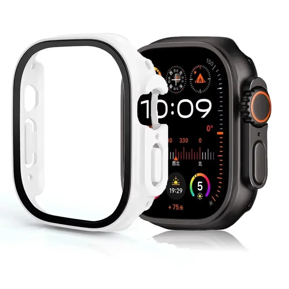 Glas+PC-Schutzhülle für Apple Watch Ultra 4 3 2 49mm Smartwatch Stoßfänger+Displayschutzfolie Gehärtetes Glas iWatch Series Ultra 49mm Zubehör – Detail 16