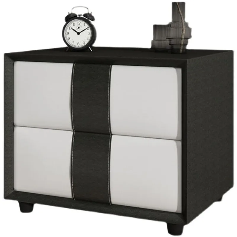 

Leather handle simple modern bedside table new double pumping small bedroom Internet celebrity solid wood