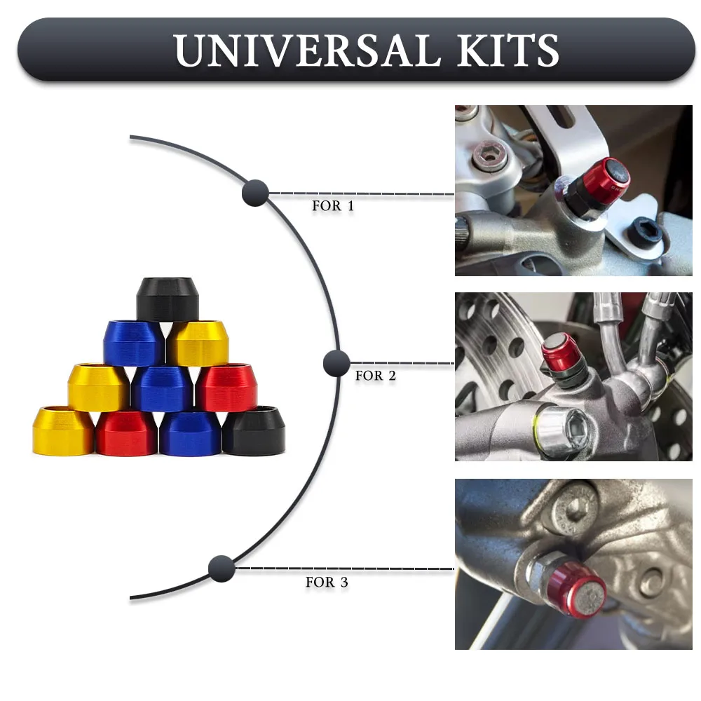 Universal Motorcycle Accessories Billet Bleed Valve Cover Kit For Caliper & Master Cylinder
