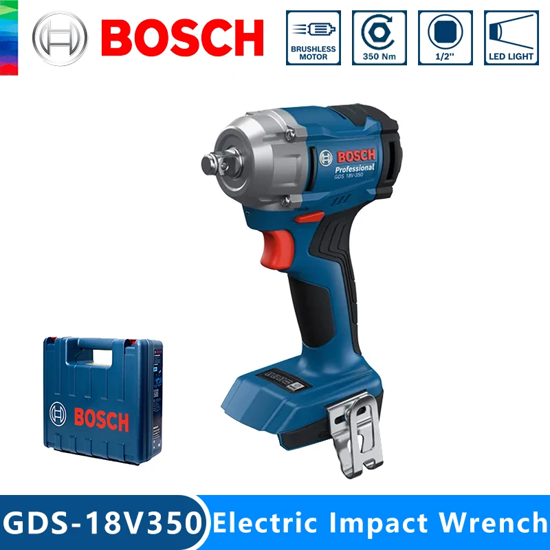 

Bosch GDS 18V-350 Cordless Impact Wrench 350Nm 1/2" Brushless 3-torque Settings LED Light Adjustment 1200rpm Driver Bare Tool