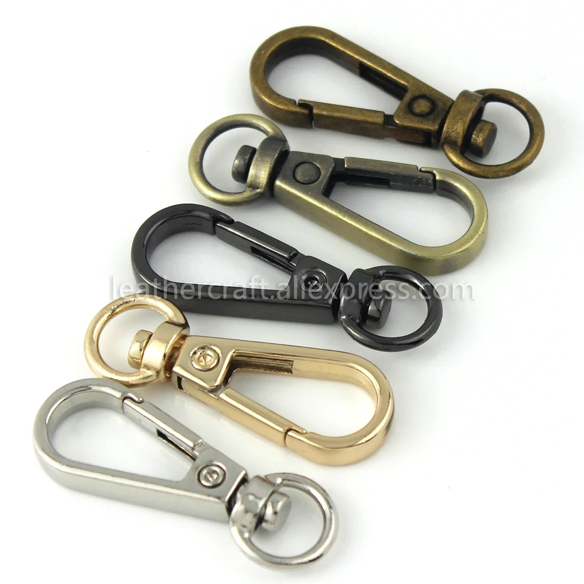 1pcs Metal Swivel O-ring Eye Snap Hook Trigger Clasps Clips for Leather Craft Bag Strap Belt Webbing Keychain Small Size