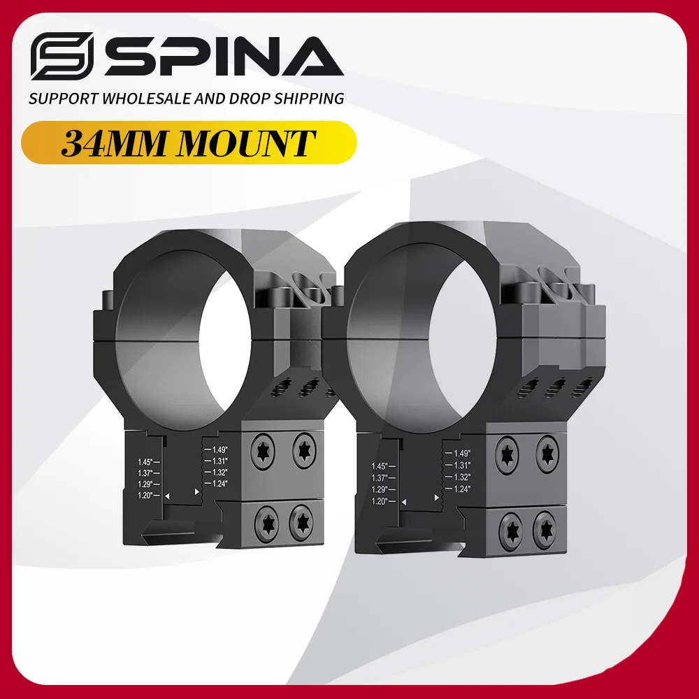 SPINA OPTICS 34mm Scope Elevation Adjustable Scope Rings Mount 21mm Picatinny CNC-6061 Aluminium,Hold zero Mount Rings ﻿