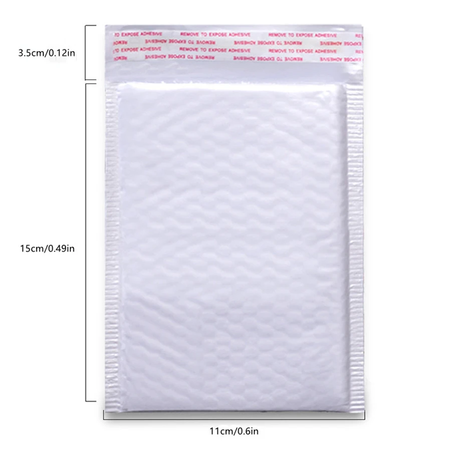 100 Stück Perlglanzfolie, wasserdicht, Luftpolstertasche, Verpackung, Express-Tasche, weißer Schaumstoff, selbstklebende Packungstasche, Versandtasche, verdickter Umschlag – Detail 6