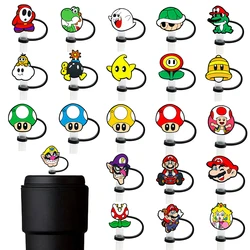 1-25pcs Game Cartoon Straw Cover Cap for Reusable Drinking Dust Cap Glas Cup Accessories,Straw Toppers 10mm Silicone Straw Cover