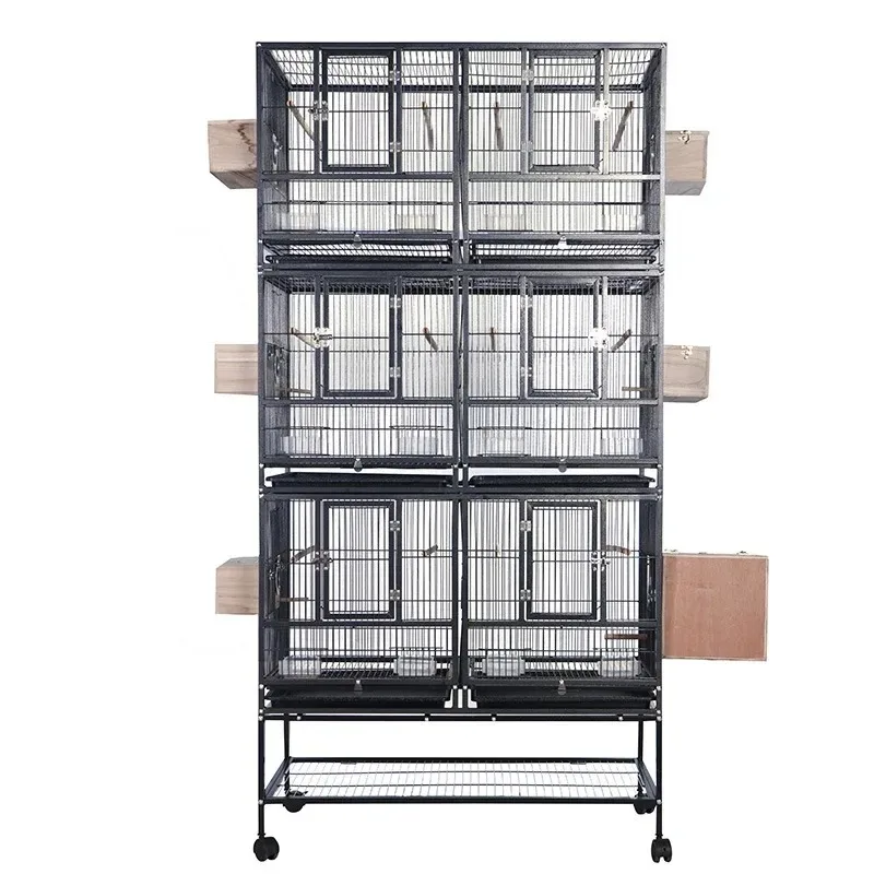 FOR Three-story large group bird cage Six pala grid parrot cage Breeding cage