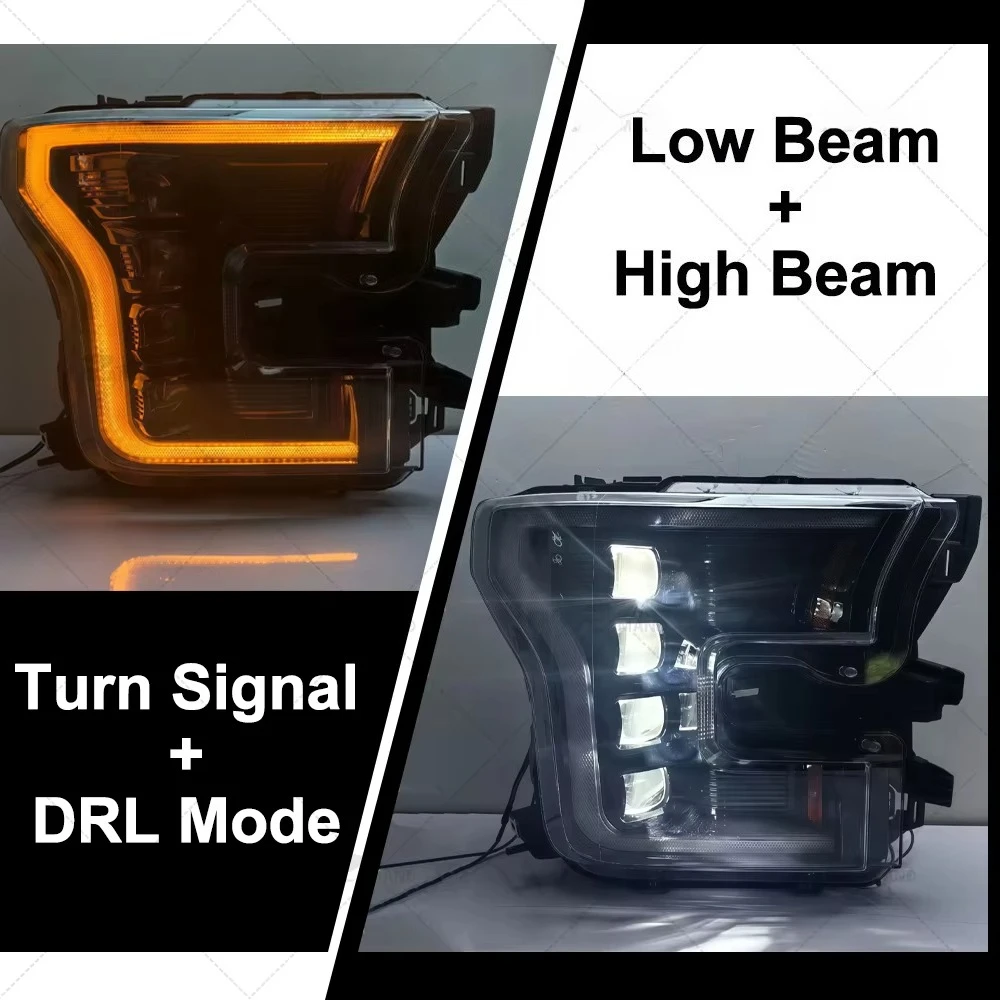 Led Car Headlight, Plug And Assembly, Front Projector Lamp, Ip67 Waterproof, For F150 Pickup 4x4 2015-2017