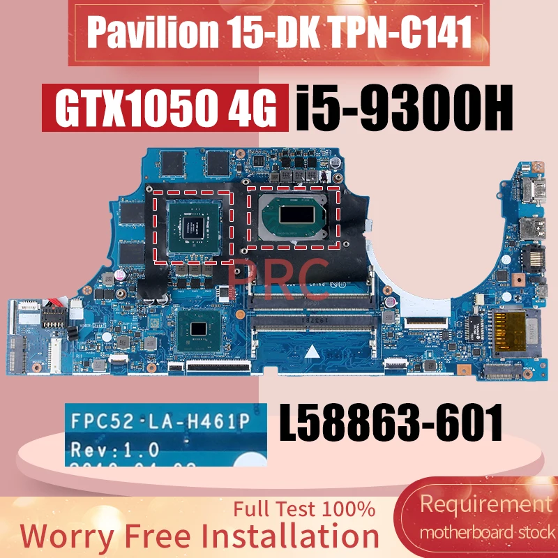 For HP Pavilion 15-DK TPN-C141 Laptop Motherboard LA-H461P L58863-601 SRF6X i5-9300H GTX1050 4G Notebook Mainboard