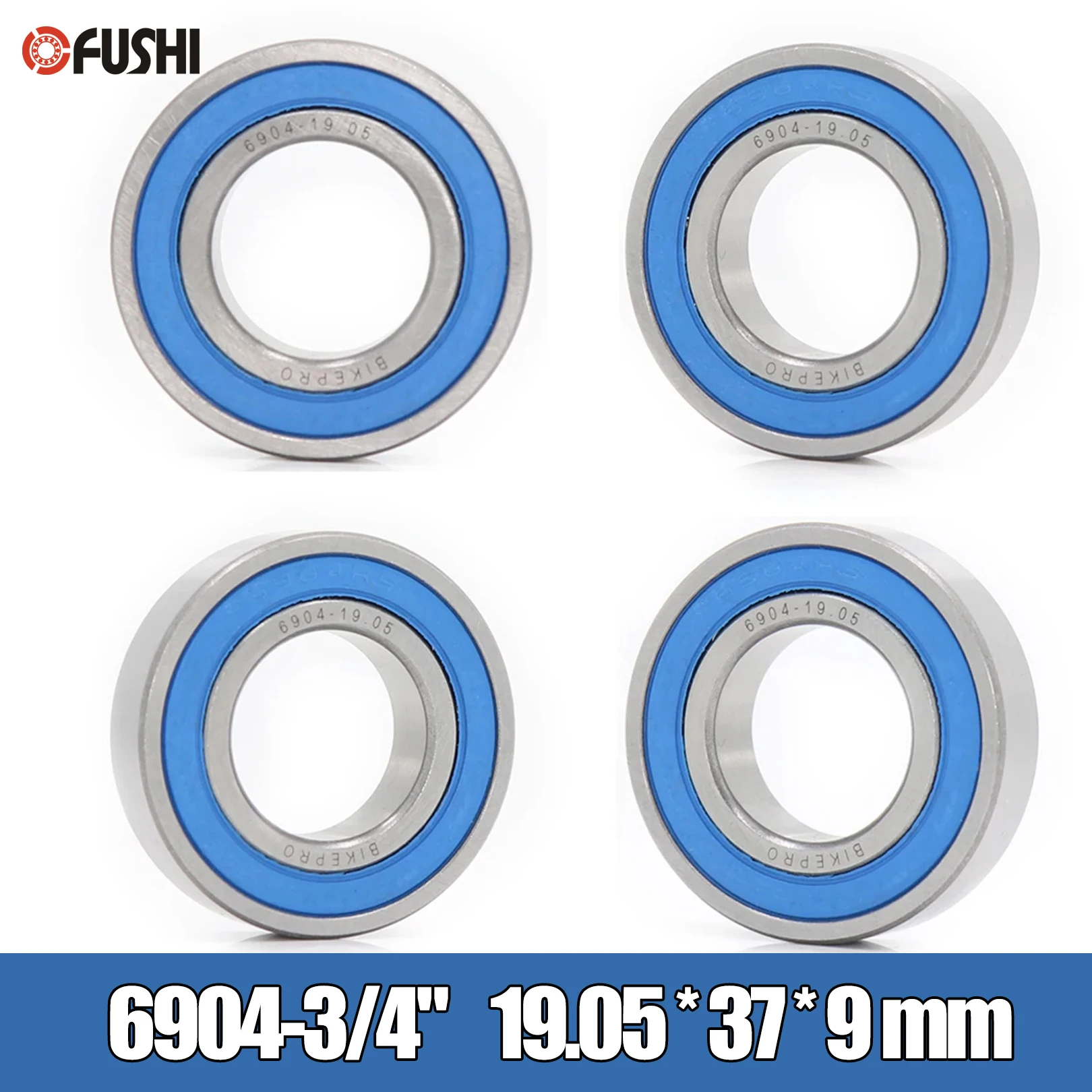 4PCS 6904-3/4‘’RS Bearing 19.05*37*9 mm 6904/19.05 Bicycle Bottom Bracket Repair Parts Inch Metric Ball Bearings MR190537 RS