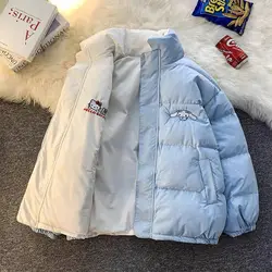 Sanrio Cute Cartoon Thick Warm Two Sided Coat For Women Winter College Style Loose Casual Versatile Jacket New Trend Zipper Coat