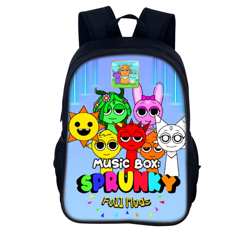 الكرتون Sprunki حقيبة المدرسة Incredibox Sprunki حقيبة مدرسية على ظهره Mochila طالب الظهر حقيبة ظهر للبنين فتاة أفضل هدية