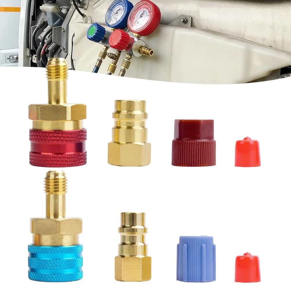 

R1234YF Quick Coupler Adapter R1234YF Refrigerant Quick Couplers Kit R1234YF to R134A Hose Adapter High and Low Side