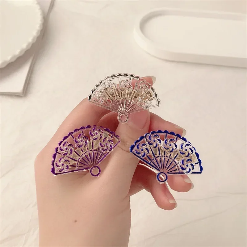 Small Fans Shaped Hair Clip Hair Style Accessories Vintage Elegant Hairpin Fan Chinese Decorative Bangs Side Hairpins Headwear