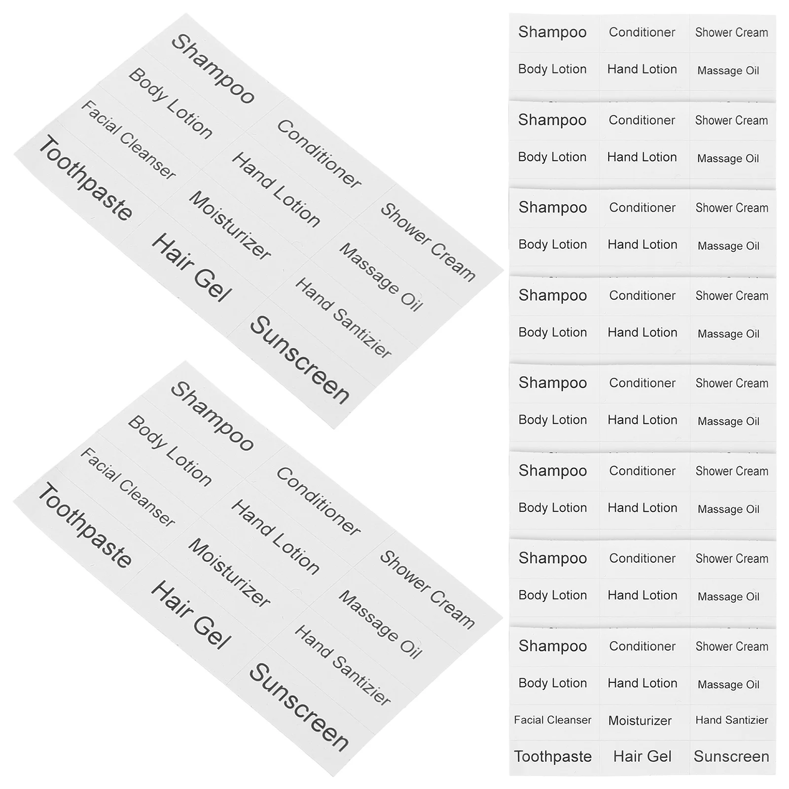 

10 Sheets Sub Bottle Labels Refillable Sticker Travel Cosmetics Organizer Shampoo Bottle Classification Notes Removable