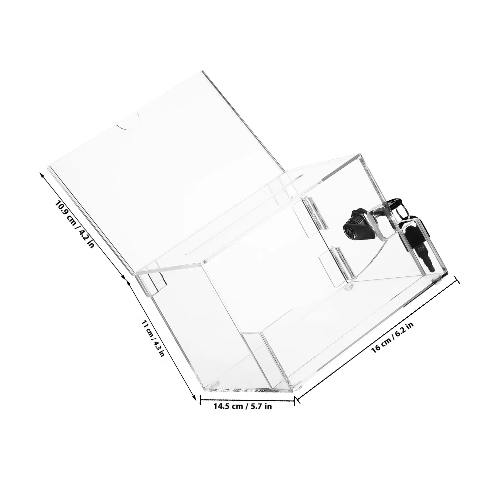 Sturdy Transparent Ballot Box with Security Lock for School Elections Charity Drives Donation Boxes Fundraising Activities