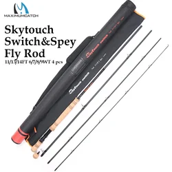 Maximumcatch SkyTouch 6-9wt Switch & Spey Fly Rod IM10 30T+40T Carbon Fiber Fast Action Fly Fishing Rod With Hard Rod Tube
