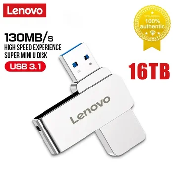 Lenovo 16TB USB Flash sürücü 2 In 1 yıldırım kalem sürücü 1TB U Disk için Iphone Android OTG Pendrive usb bellek sopa dizüstü PC için