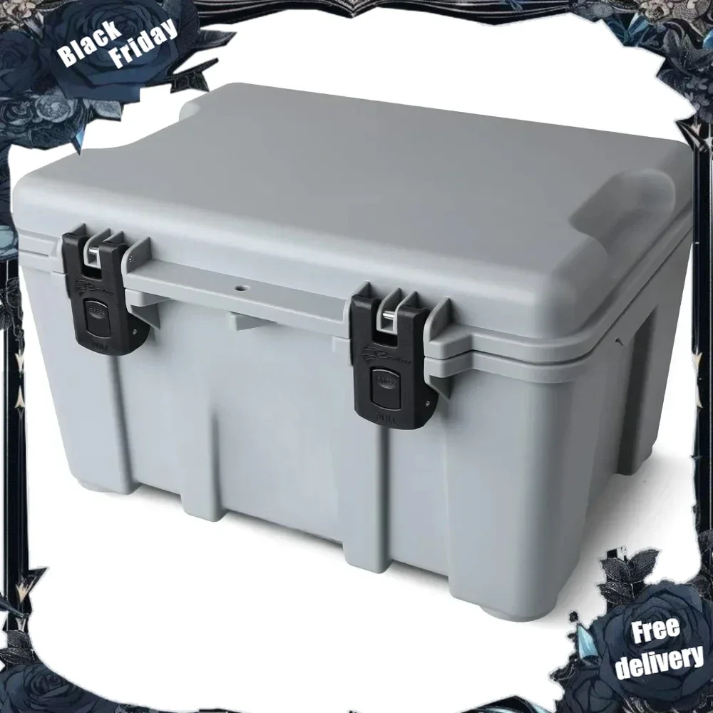 27L IP67 Waterproof Pack and Carry Box, Waterproof Hard Case with Heavy duty latches and Removeable lid storage