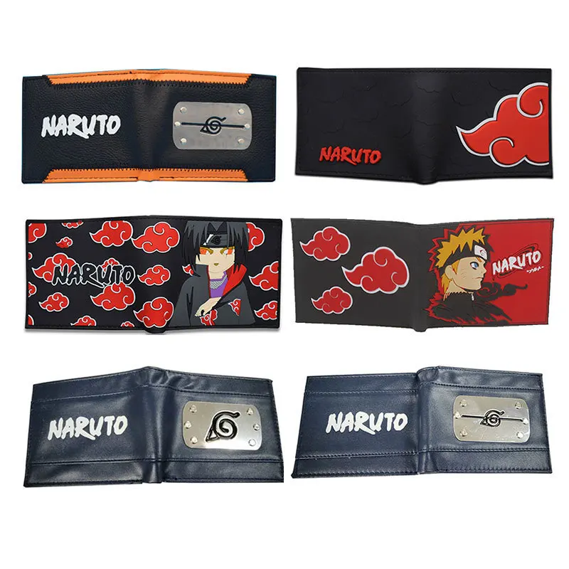 Naruto Anime Składana portmonetka Mężczyźni Dzieci Bank ID Card Holder Card Clip Bag Cartoons Cosplay Clutch Wallets Birthday Gifts