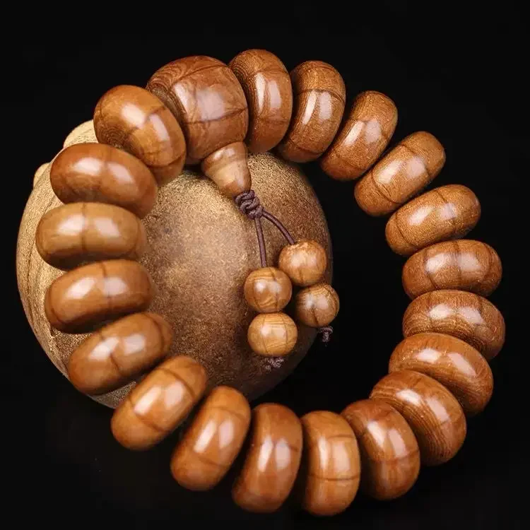 

Natural Old Material Dragon Falling Wood Six Wood 108 Pcs Abacus Beaded Apple Round Hand String Rosary Beads 2.0 Wooden Bracelet