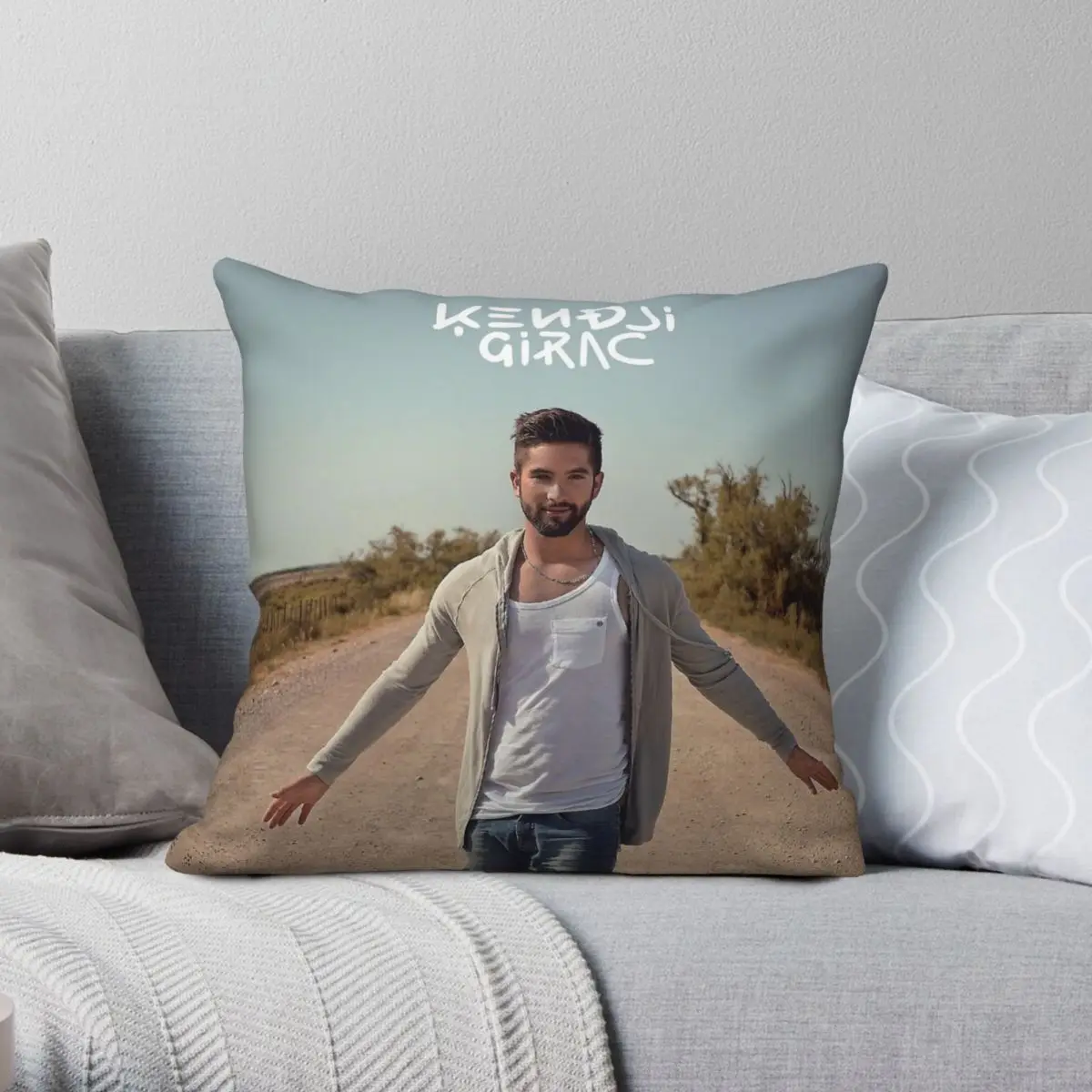 Kendji Girac Square Pillowcase Polyester Linen Velvet Creative Zip Decorative Pillow Case Home Cushion Cover