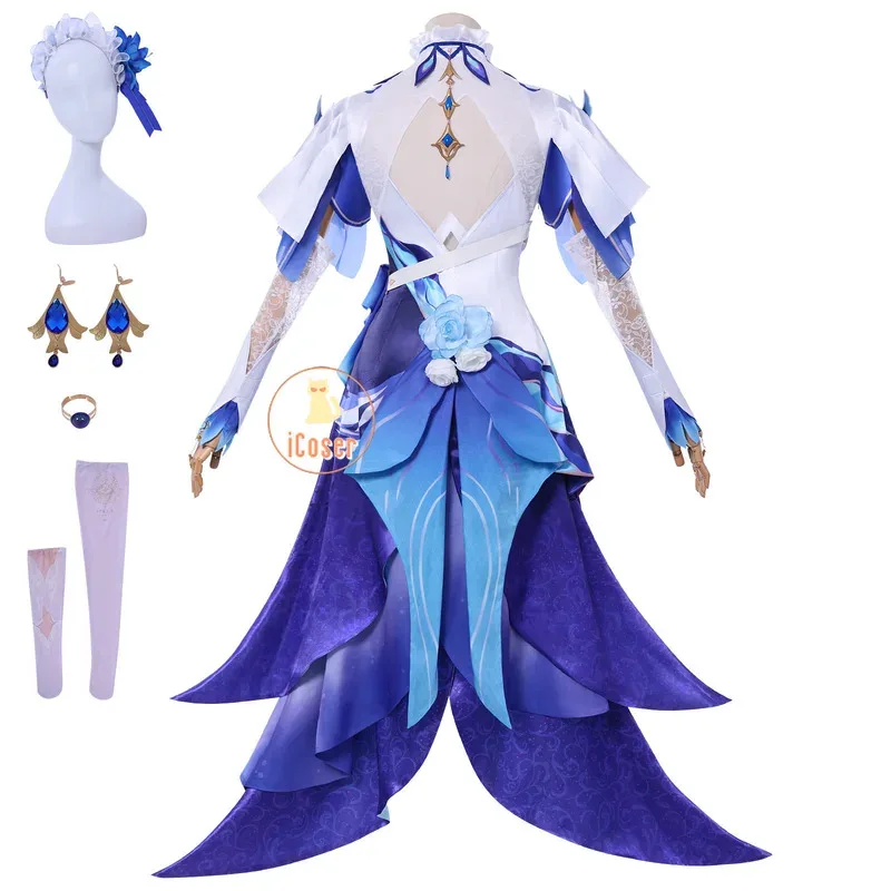 25COSiCoser Wuthering Waves Cantarella Cosplay Costume Wig Dress Headwear Earrings Rinascita Fisalia Family Halloween Party for