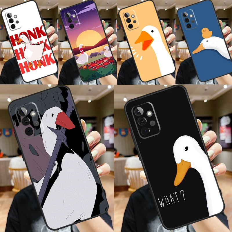 Cartoon Funny Goose Case For Samsung Galaxy A34 A54 A14 A15 A35 A55 A52 A32 A12 A51 A71 A13 A23 A33 A53 Cover