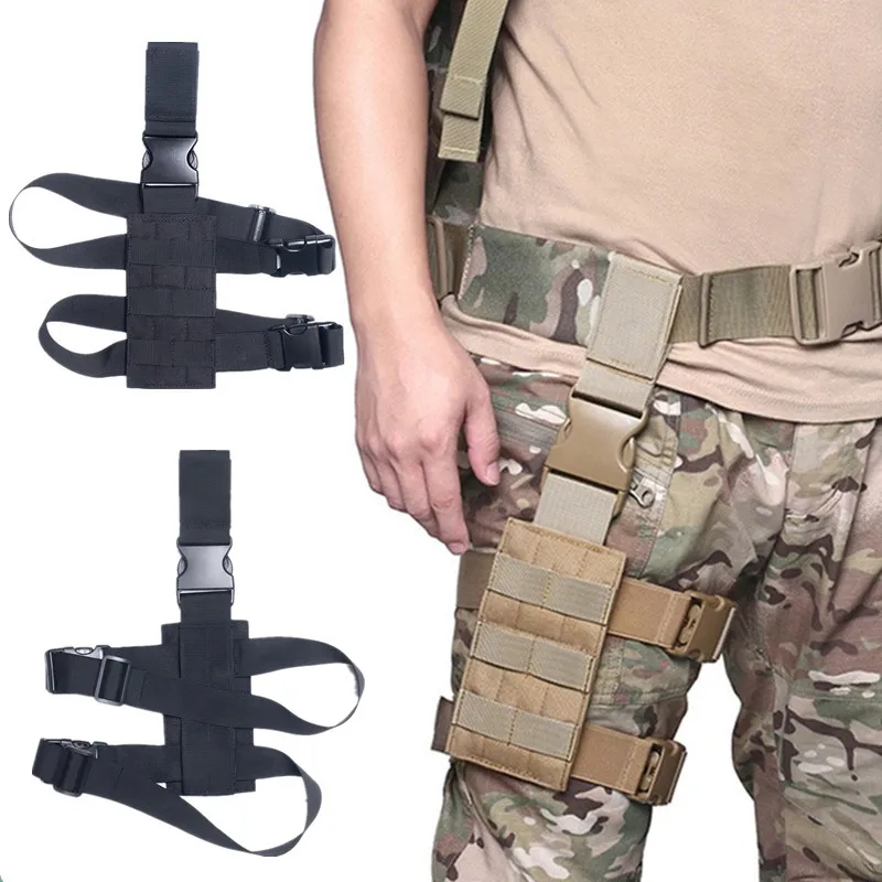 Outdoor CS Leg Bag Holster Camo Thigh Platform Molle Gun Holster for Hunting Paintball Panel Adjustable Straps Hunting Accessory